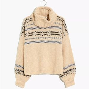 ❄️ Madewell Somervell Fair Isle Turtleneck Sweater XS NWT ⛄️
